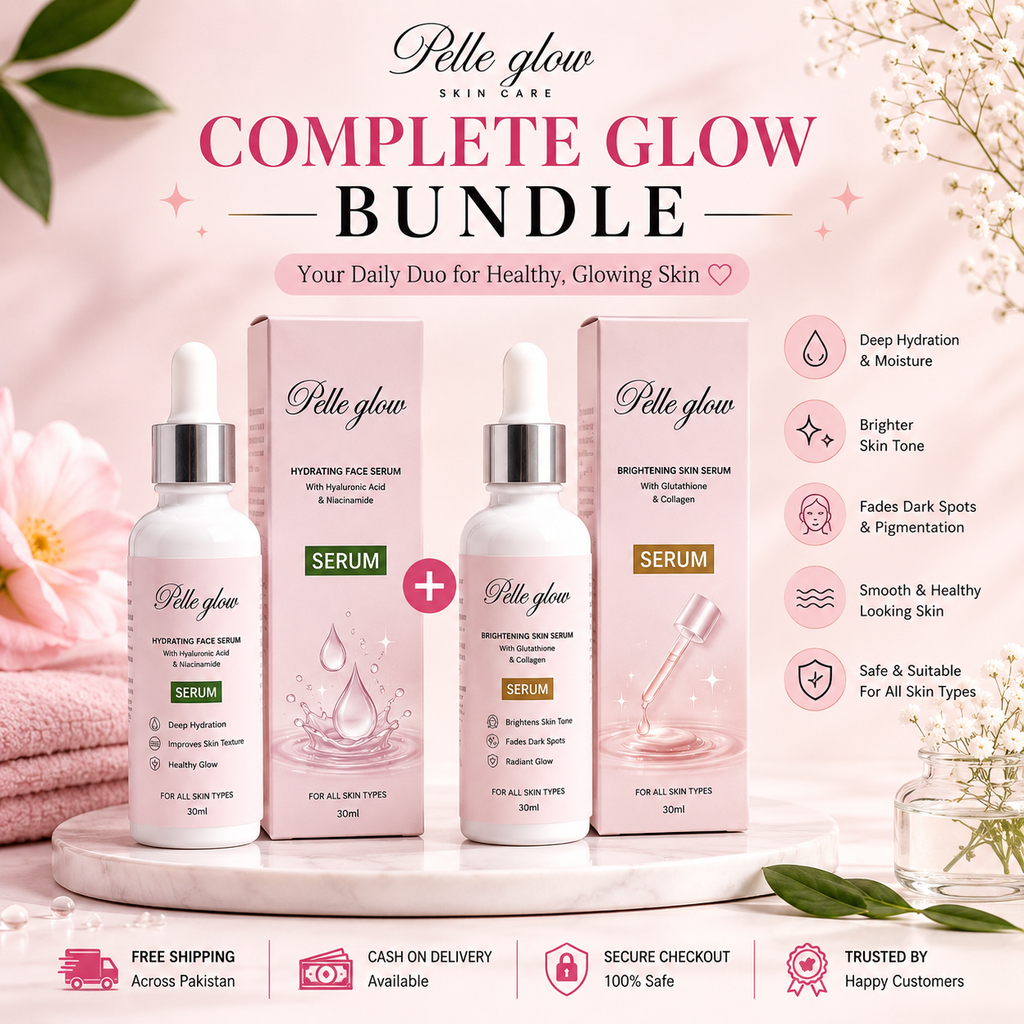 Pelle Glow Complete Glow Bundle – Hydrating + Brightening Face Serum (2 x 30ml)